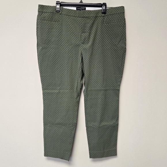 Banana Republic polka dot Sloan Slim Pant Green white 18 - Picture 3 of 10